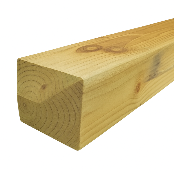150mm x 150mm x 2400mm Rough Sawn Green Treated Timber Diamond Top Fence Post
